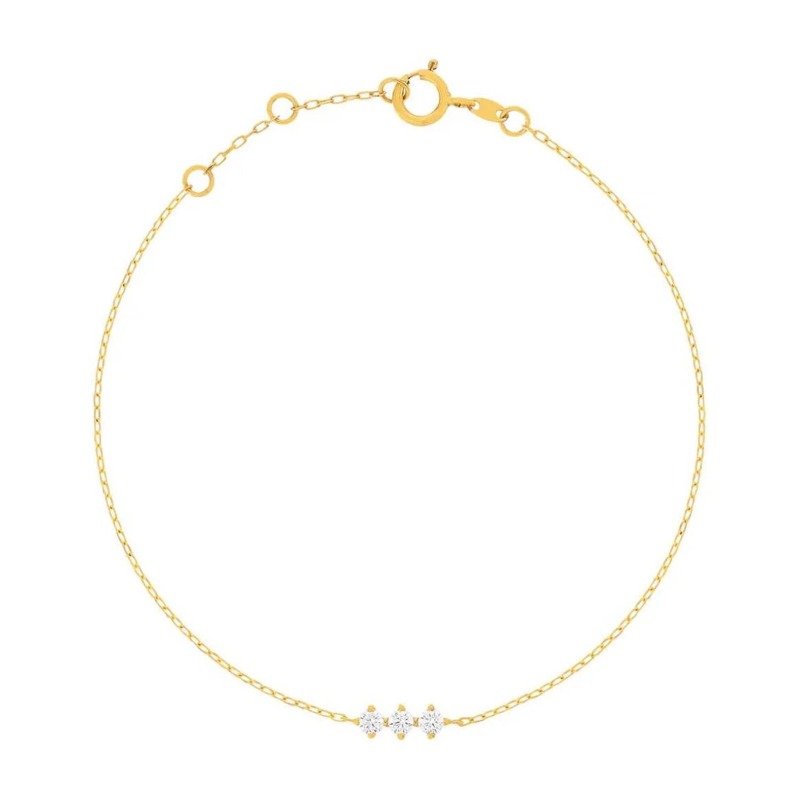 Bracelet or 375 jaune zirconias blancs
