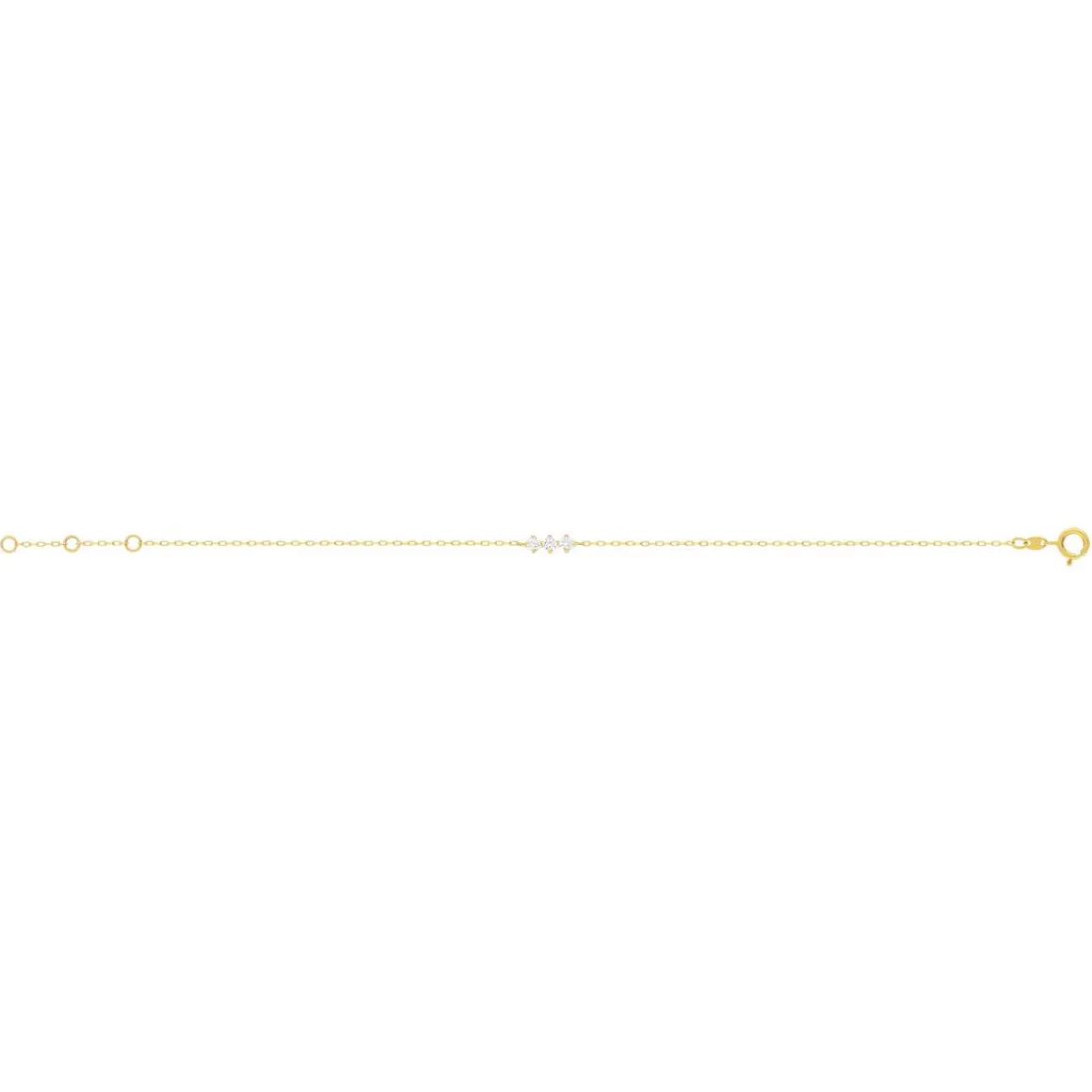 Bracelet or 375 jaune zirconias blancs
