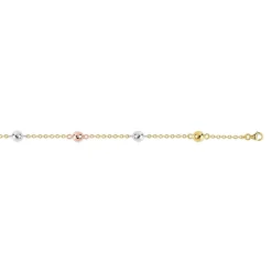 Bracelet 3 ors 750 boules 19,5 cm