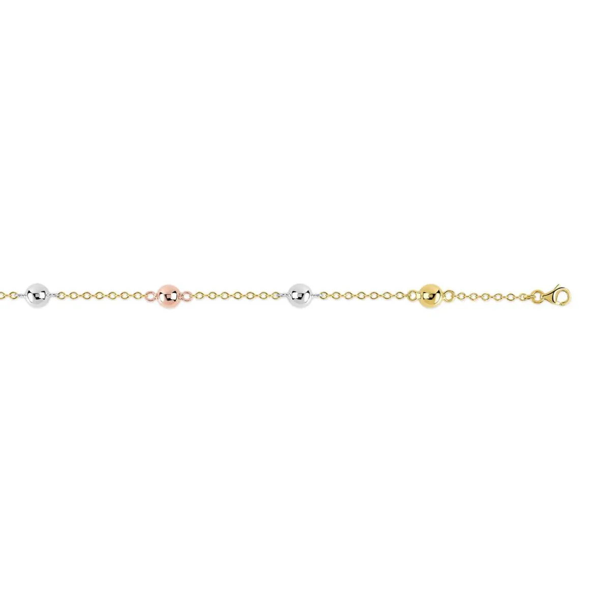 Bracelet 3 ors 750 boules 19,5 cm