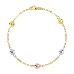 Bracelet 3 ors 750 boules 19,5 cm