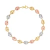 Bracelet 3 ors 375 maille grain de café 19 cm