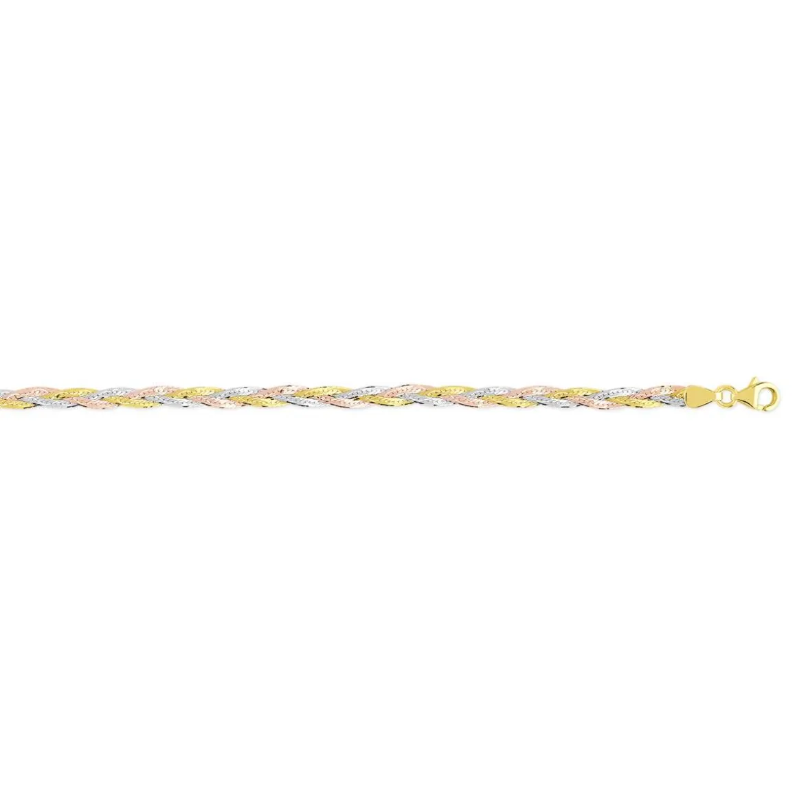 Bracelet 3 ors 375 tressé 18 cm