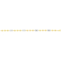 Bracelet or 375 2 tons 21 cm maille grain de café alternée