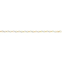 Bracelet or 375 2 tons diamants 19,5 cm