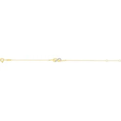 Bracelet or 375 2 tons diamants infini 18 cm