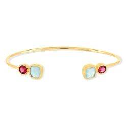 Bracelet plaqué or agates zirconias 60 mm