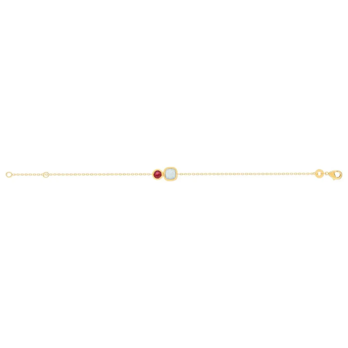 Bracelet plaqué or agate zirconia 18 cm