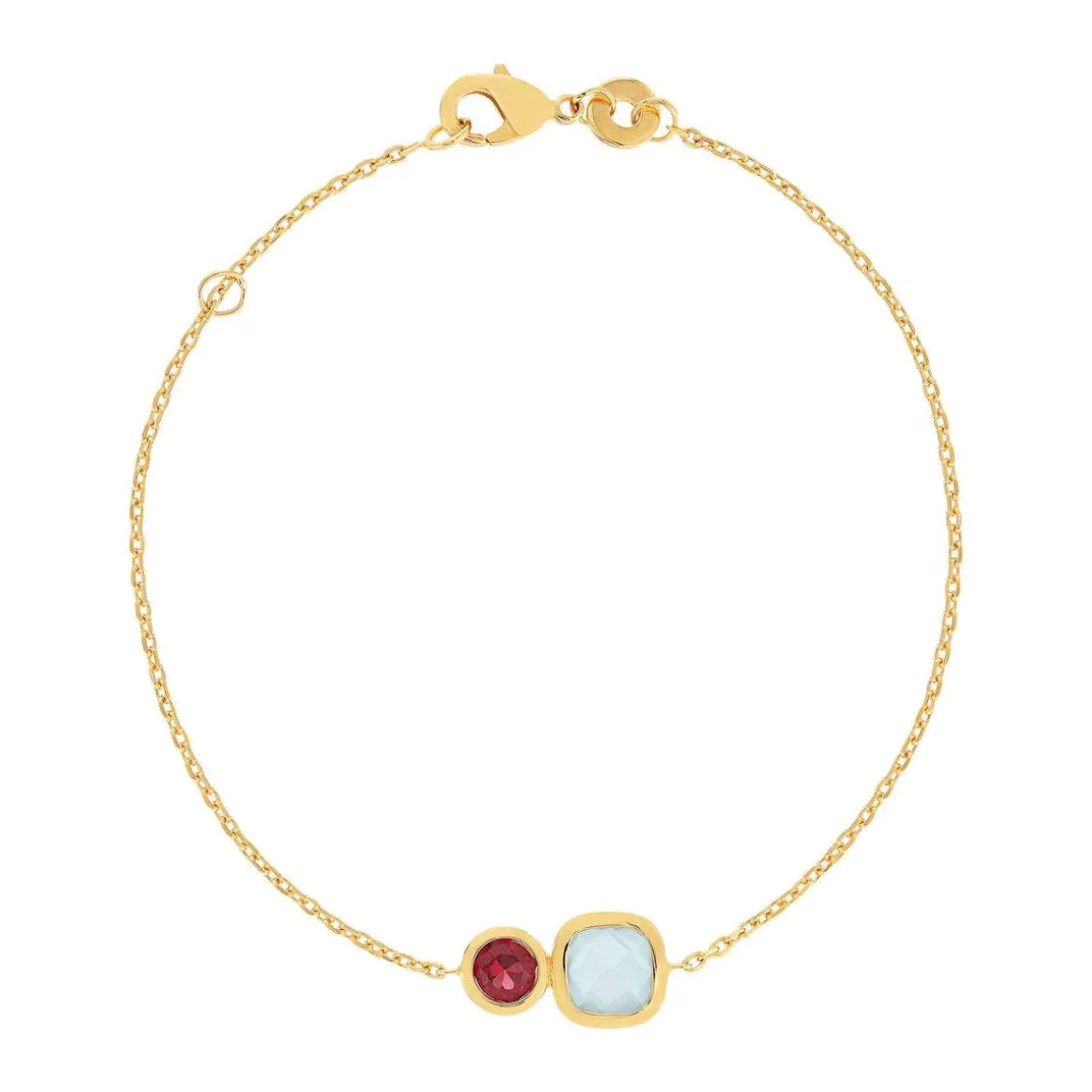 Bracelet plaqué or agate zirconia 18 cm