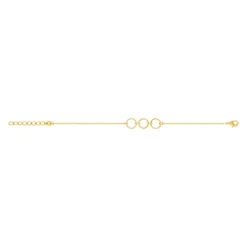 Bracelet plaqué or 3 anneaux 18 cm