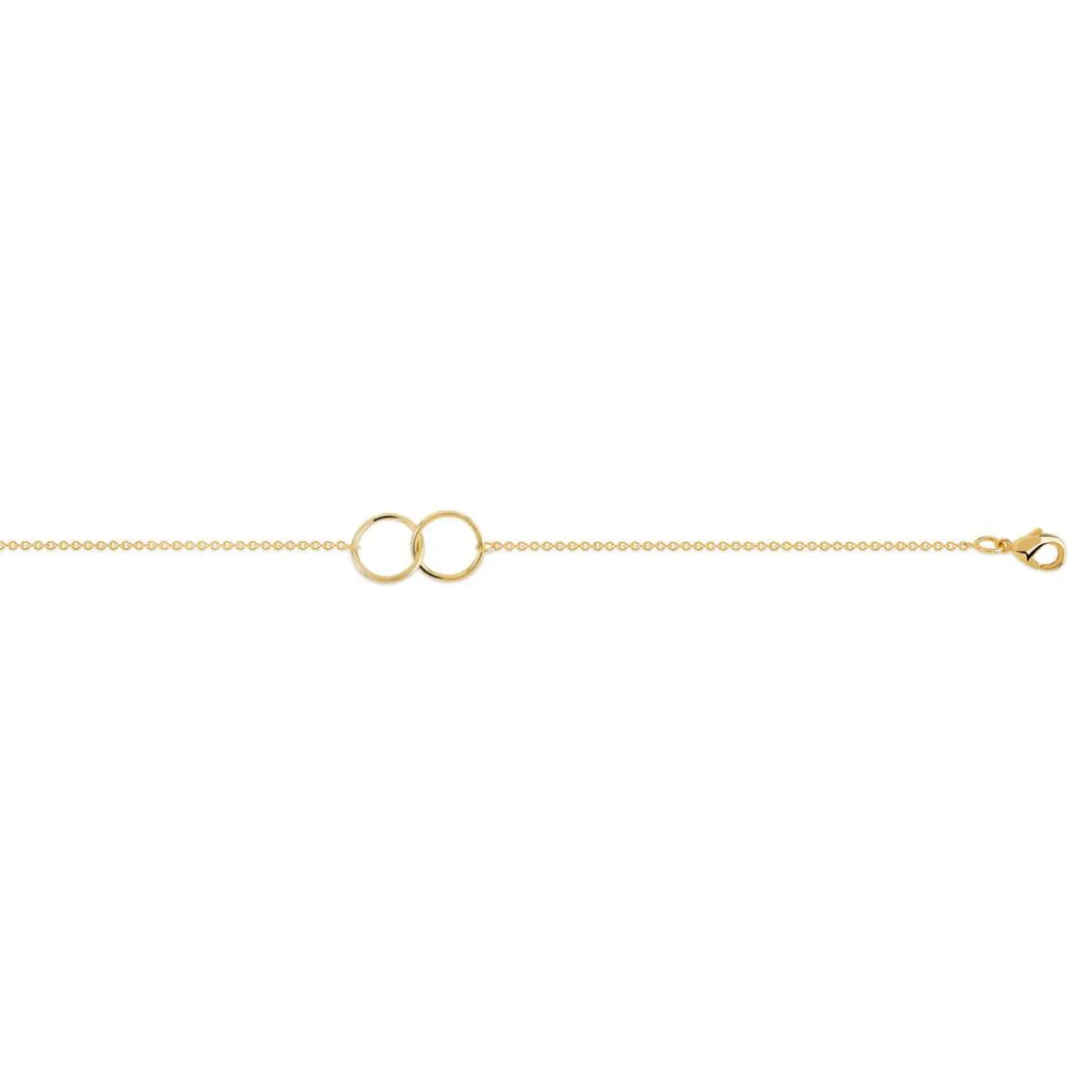 Bracelet plaqué or cercles entrelacés 19 cm