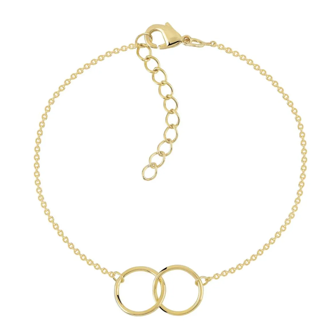 Bracelet plaqué or cercles entrelacés 19 cm