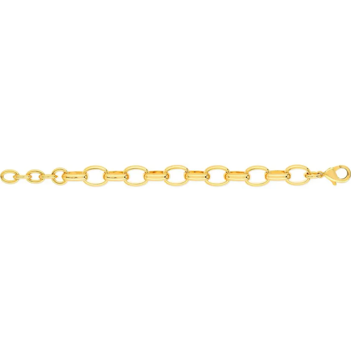 Bracelet plaqué or 19 cm maillons ronds