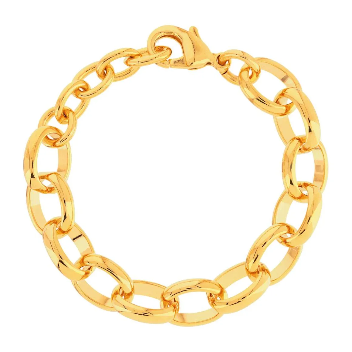 Bracelet plaqué or 19 cm maillons ronds