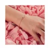 Bracelet plaqué or coeurs entrelacés zirconias 18 cm