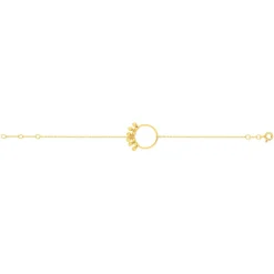 Bracelet plaqué or jaune, cercle et boules en pampille 18 cm