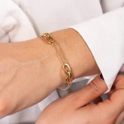 Bracelet plaqué or jaune 19cm