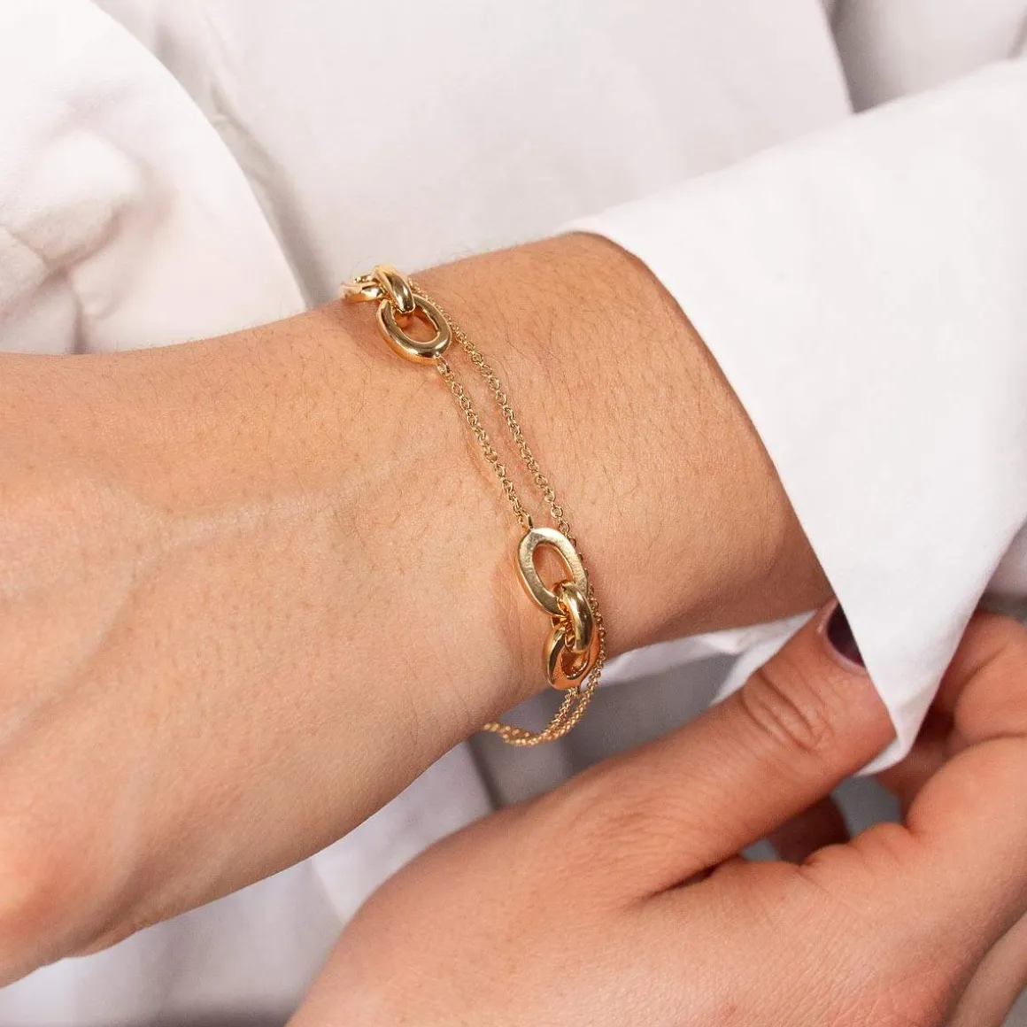 Bracelet plaqué or jaune 19cm