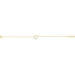 Bracelet plaqué or jaune et ziconias 19cm
