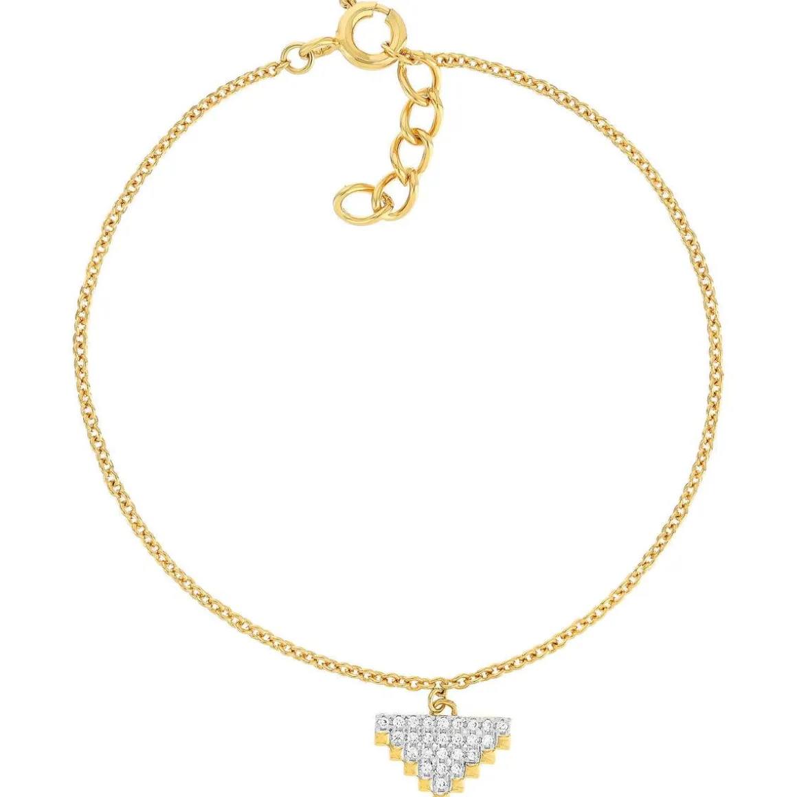 Bracelet plaqué or jaune et ziconias 19cm