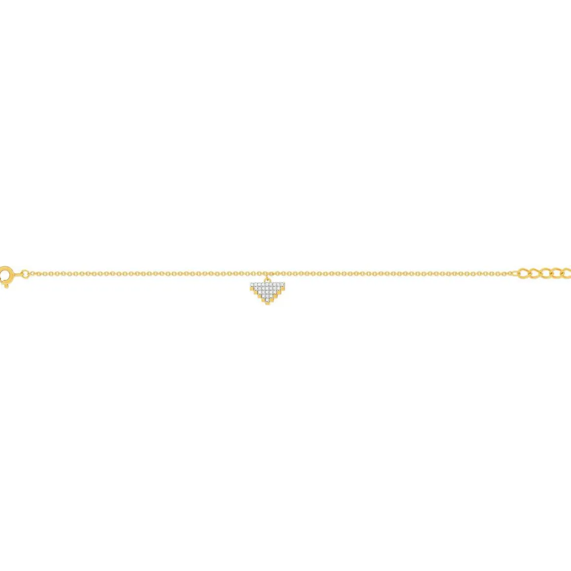Bracelet plaqué or jaune et ziconias 19cm