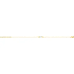 Bracelet plaqué or jaune et zirconias 19cm