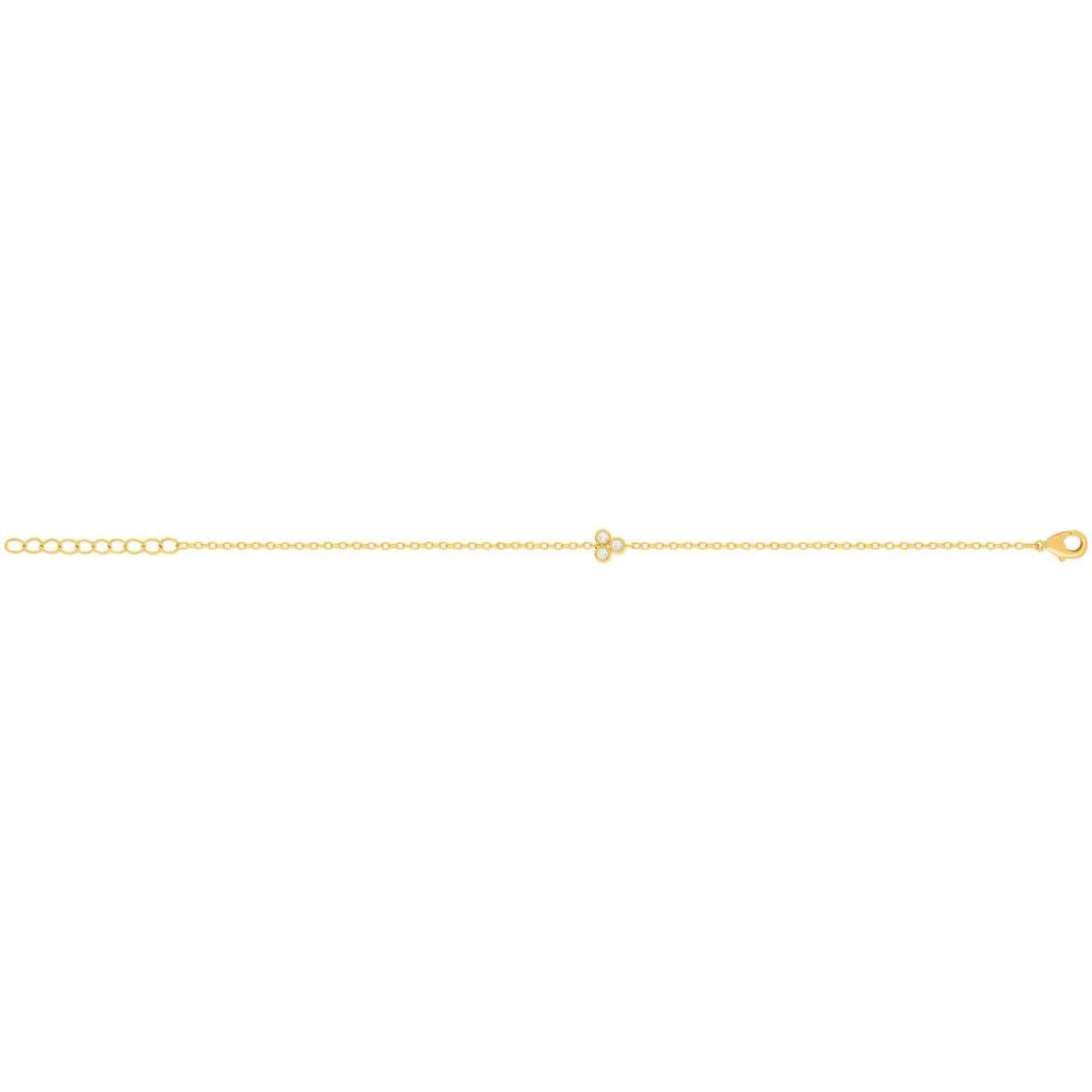 Bracelet plaqué or jaune et zirconias 19cm