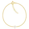 Bracelet plaqué or jaune et zirconias 20cm