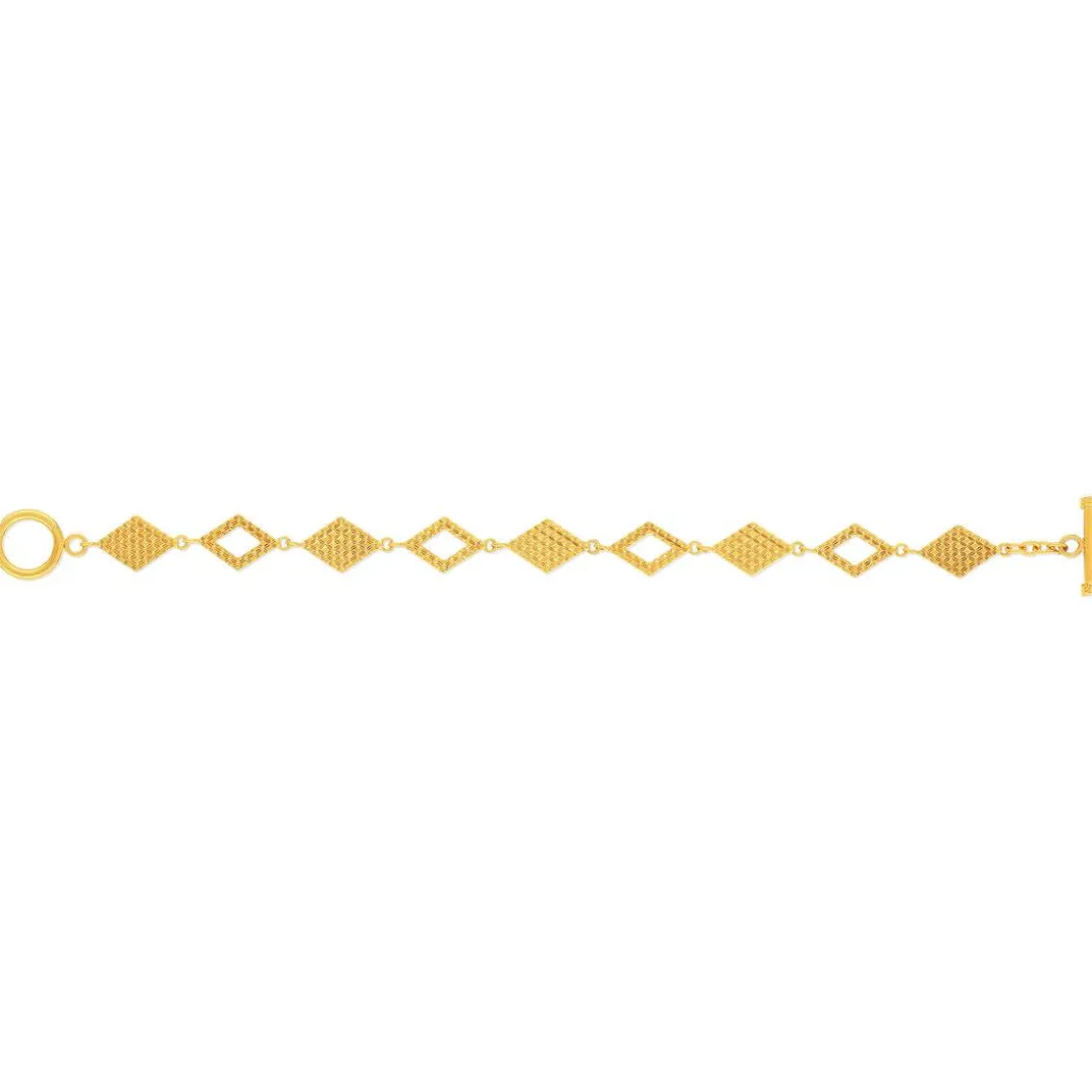 Bracelet plaqué or jaune losanges 18cm