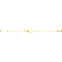 Bracelet plaqué or jaune, maille trombone, 18 cm