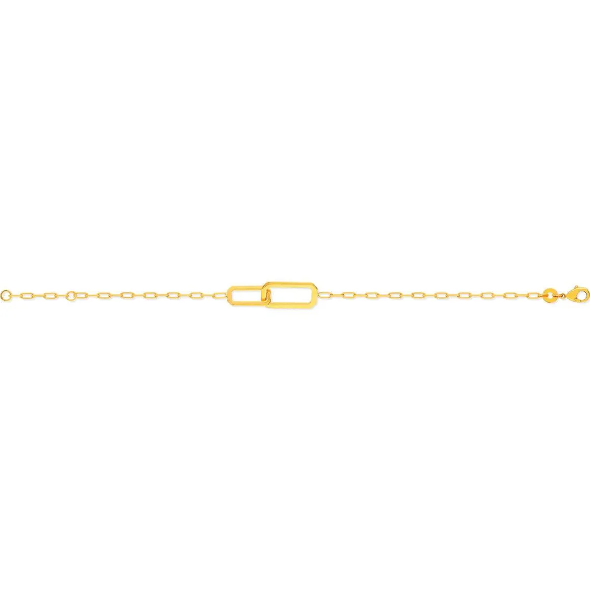Bracelet plaqué or jaune, maille trombone, 18 cm