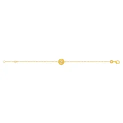 Bracelet plaqué or jaune médaillon perlé zirconias 18 cm