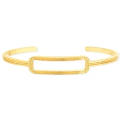 Bracelet plaqué or jaune motif cordage 58 mm