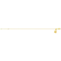 Bracelet plaqué or jaune motif cadenas, zirconia 18 cm