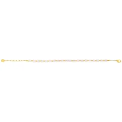 Bracelet plaqué or jaune quartz rose 19.5 cm