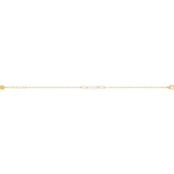 Bracelet plaqué or jaune quartz rose 16 à 18 cm