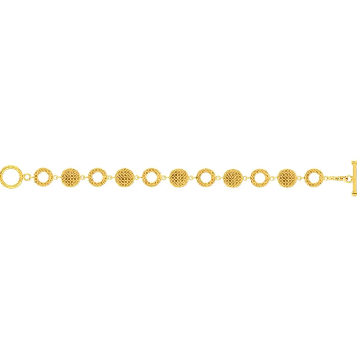 Bracelet plaqué or jaune ronds 18,5cm