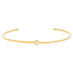 Bracelet plaqué or jaune zirconia 58 mm
