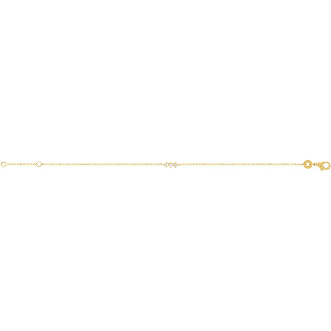 Bracelet plaqué or jaune zirconias 18 cm