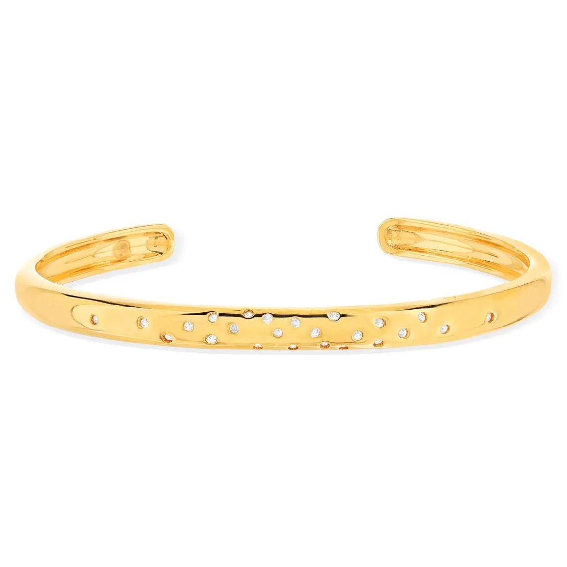 Bracelet plaqué or jaune zirconias 58 mm
