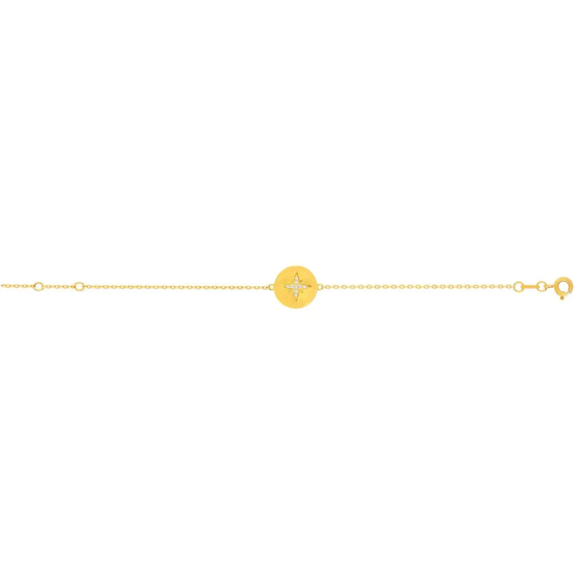 Bracelet plaqué or jaune zirconias 18 cm