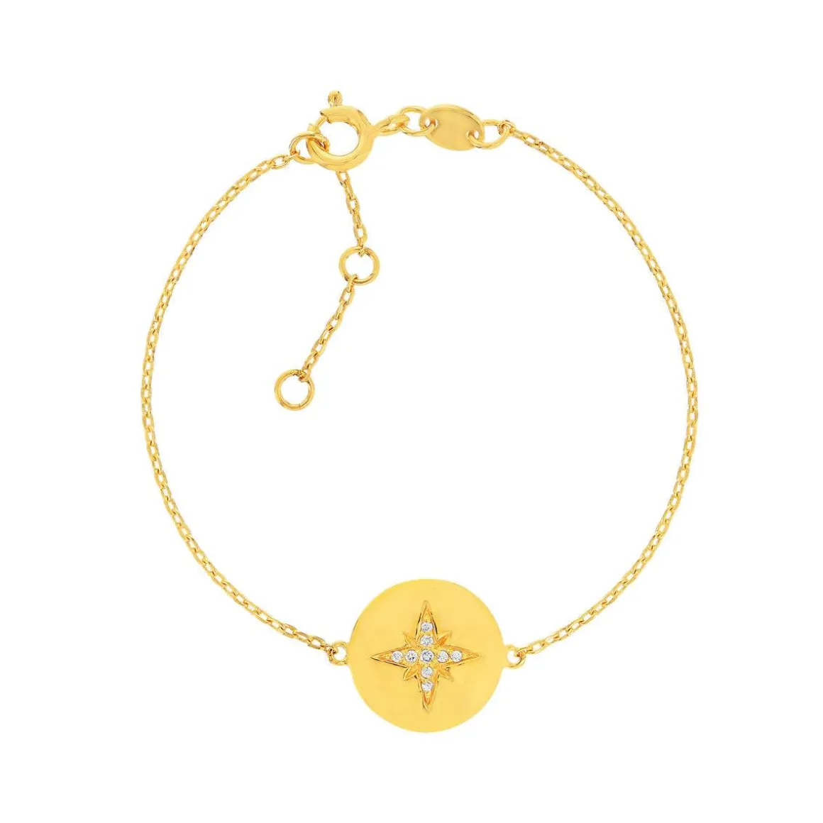 Bracelet plaqué or jaune zirconias 18 cm
