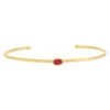 Bracelet plaqué or jonc pierre synthétique rouge 60mm