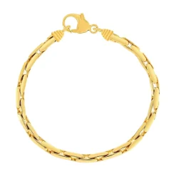 Bracelet plaqué or maille cobra ronde 19 cm.