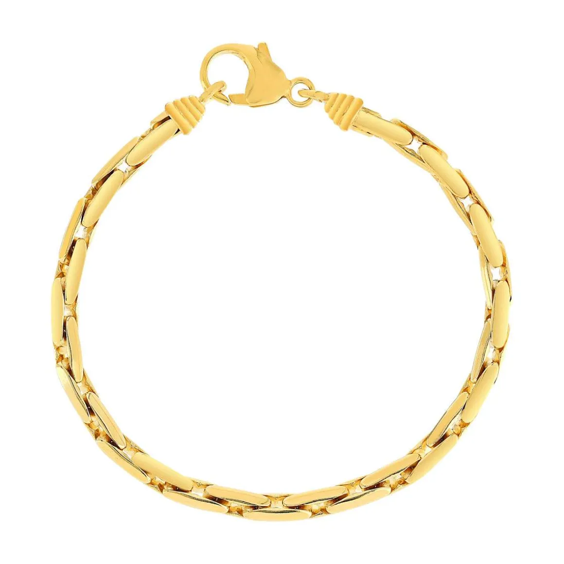 Bracelet plaqué or maille cobra ronde 19 cm.