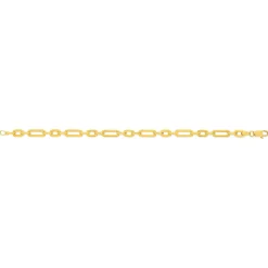 Bracelet plaqué or maille forçat allongée 19 cm