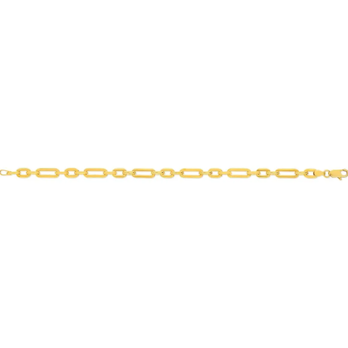 Bracelet plaqué or maille forçat allongée 19 cm