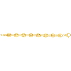 Bracelet plaqué or maille grain de café 20 cm