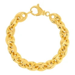 Bracelet plaqué or maille grain de café 20 cm