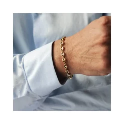 Bracelet plaqué or maille grain de café 21 cm